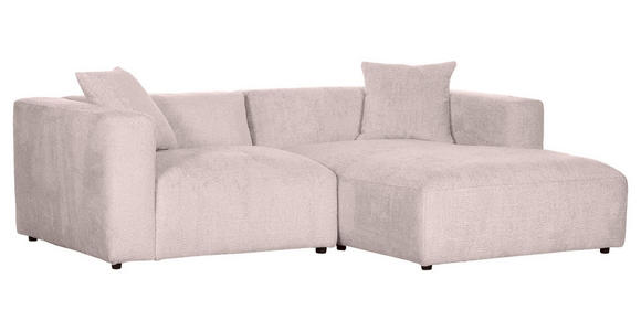 ECKSOFA Rosa Chenille Zierkissen, Rücken echt  - Creme/Schwarz, MODERN, Kunststoff/Textil (231/178cm) - Carryhome