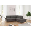 ECKSOFA ROCHELLE E Graphitfarben Flachgewebe  - Schwarz/Graphitfarben, KONVENTIONELL, Textil/Metall (240/216cm) - Sit & More