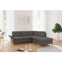 ECKSOFA ROCHELLE E Graphitfarben Flachgewebe  - Schwarz/Graphitfarben, KONVENTIONELL, Textil/Metall (240/216cm) - Sit & More