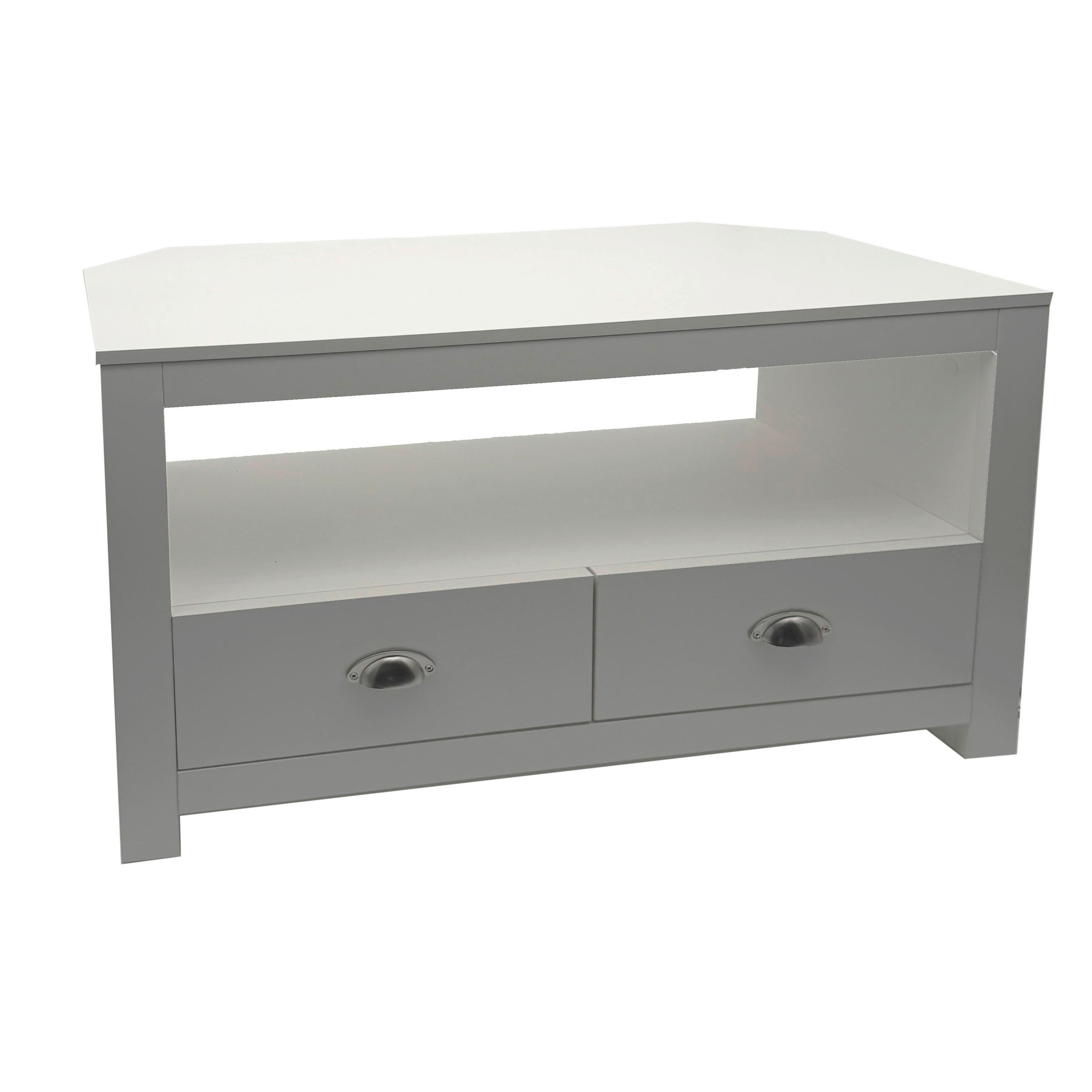 TV-BÄNK  85/39/58 cm 2 låda(or) stående  - vit/silver, Design, metall/trämaterial (85/39/58cm) - Livetastic