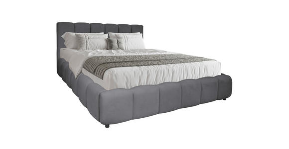 POLSTERBETT Lattenrost, Bettkasten Anthrazit 180/200 cm  - Anthrazit/Schwarz, KONVENTIONELL, Holz/Kunststoff (180/200cm) - Carryhome