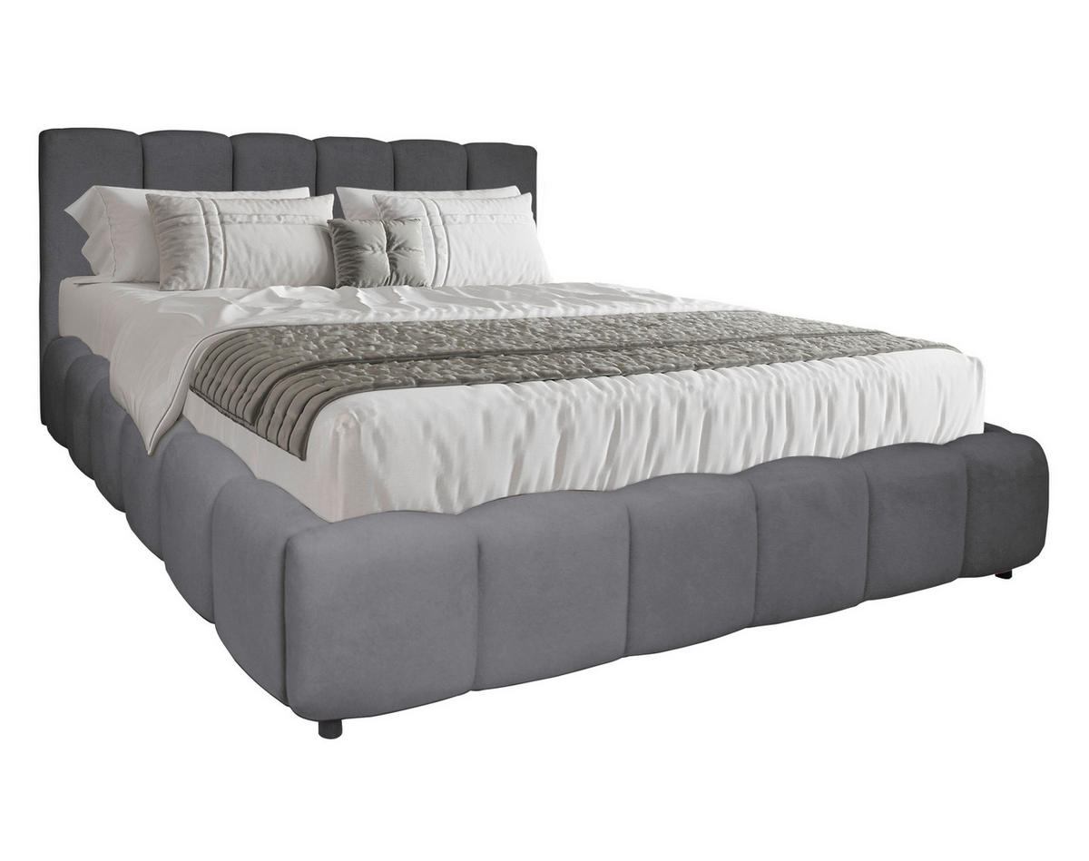 POLSTERBETT 180/200 cm,  in Anthrazit, Lattenrost, Bettkasten,  - Anthrazit/Schwarz, KONVENTIONELL, Holz/Kunststoff (180/200cm) - Boxxx