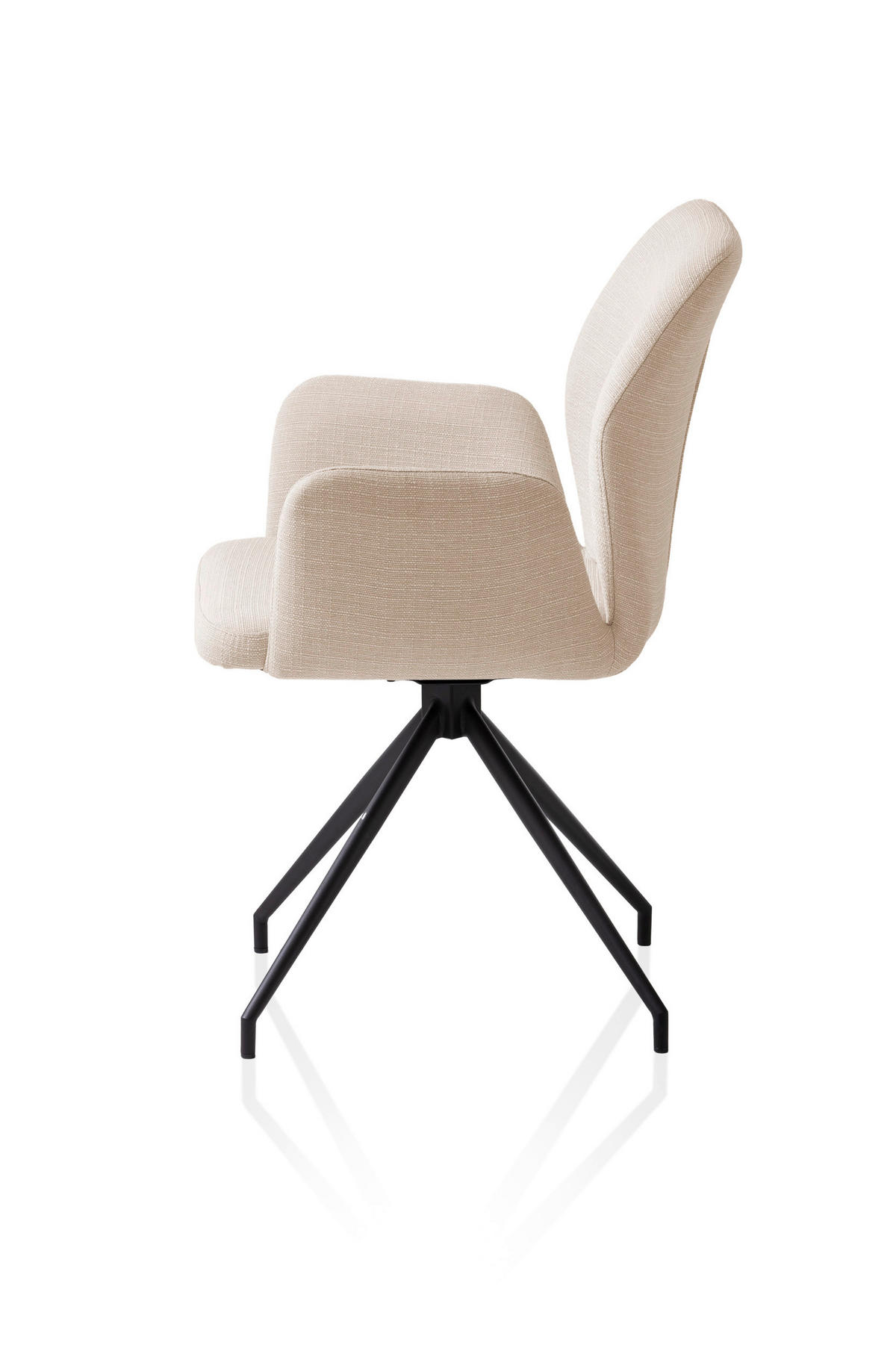 OTOČNÁ STOLIČKA, tkaná textília, béžová - čierna/béžová, Modern, kov/textil (59/88/58cm) - Livetastic