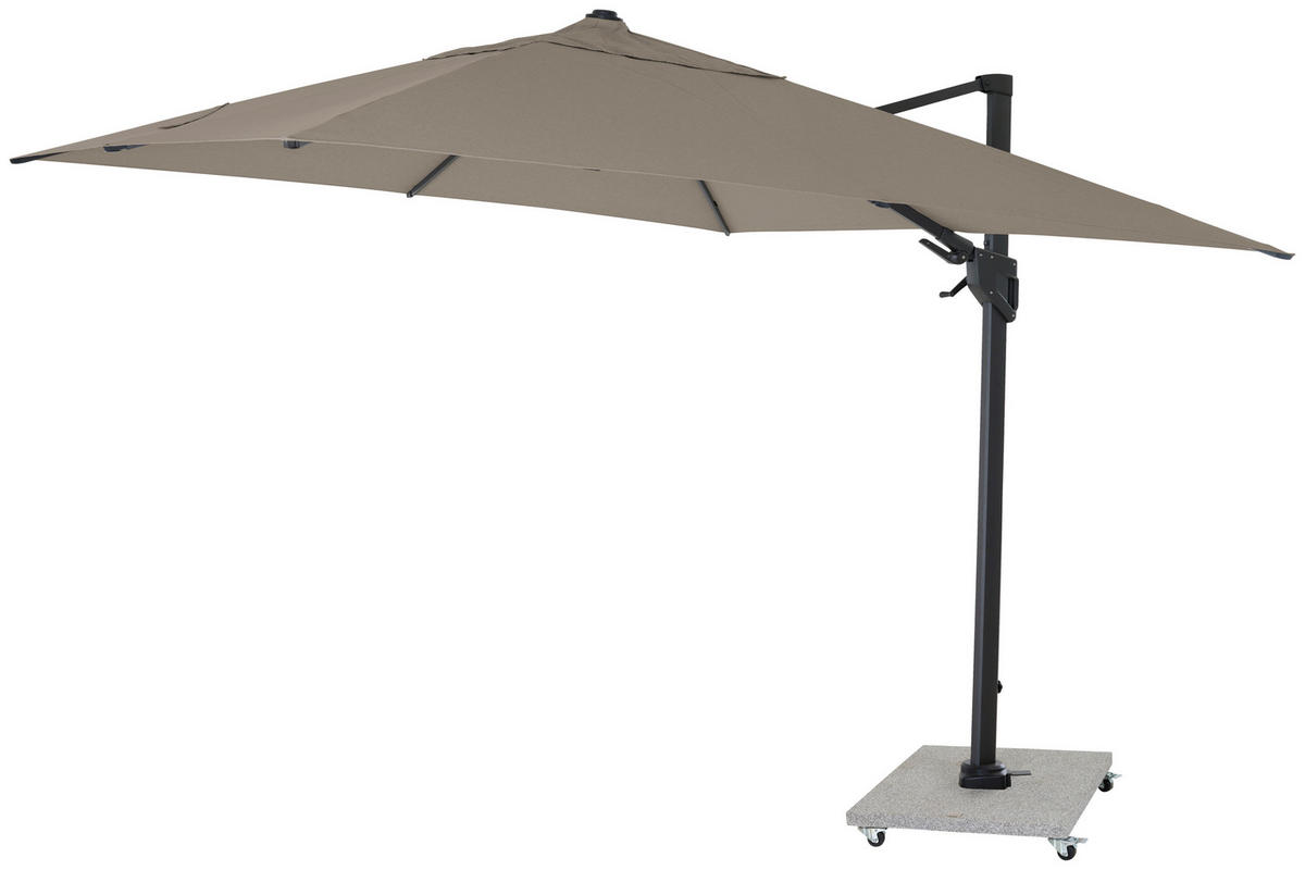 AMPELSCHIRM 300 cm Taupe  - Taupe/Anthrazit, MODERN, Textil/Metall (300/300cm) - Siena Garden
