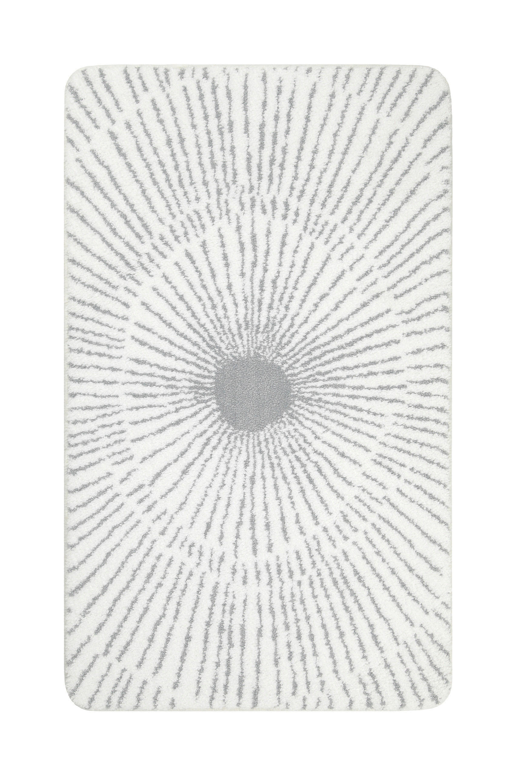 BADTEPPICH Grau, Weiß 80/150 cm  - Weiß/Grau, Basics, Kunststoff/Textil (80/150cm) - WECON HOME BASIC