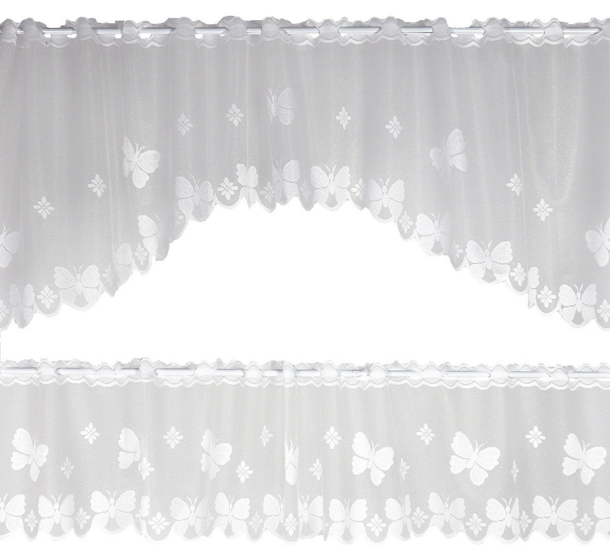 KURZGARDINENSET   160/90 cm   - Weiß, KONVENTIONELL, Textil (160/90cm)