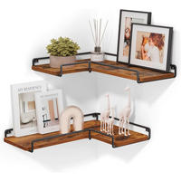 ECKREGAL - Dunkelbraun/Schwarz, Trend, Holzwerkstoff/Metall (40/4/29cm) - MID.YOU