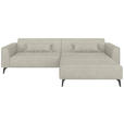 ECKSOFA  in Chenille Naturfarben Rückenkissen  300/190 cm  - Hellbraun/Schwarz, MODERN, Textil/Metall (300/190cm) - Carryhome