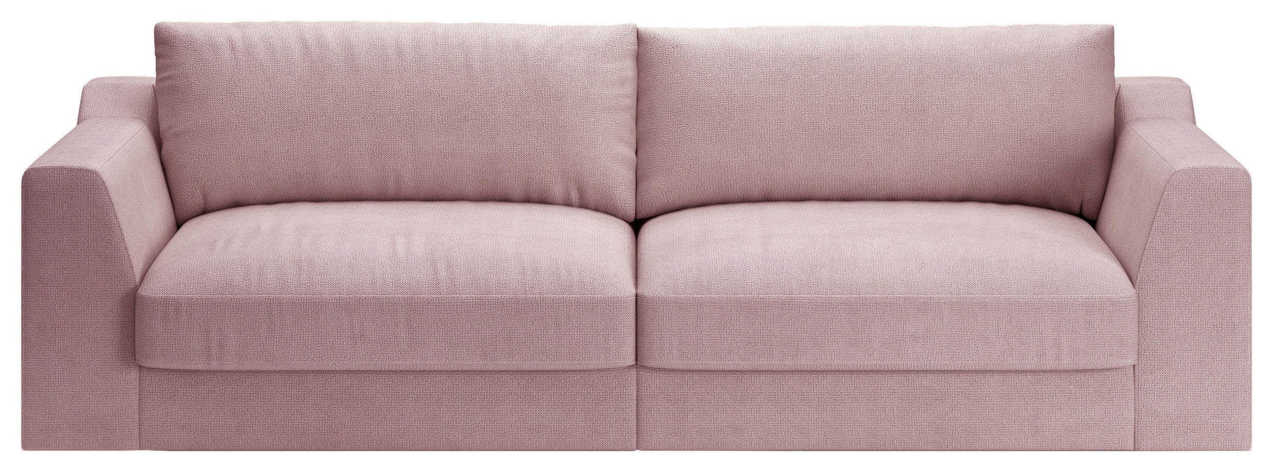 BIGSOFA Chenille, Flachgewebe Rosa  - Schwarz/Rosa, Design, Kunststoff/Textil (276/90/109cm) - home24