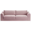 BIGSOFA Chenille, Flachgewebe Rosa  - Schwarz/Rosa, Design, Kunststoff/Textil (276/90/109cm) - home24