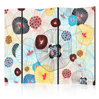 Paravent einseitig mit 5  Flügel - Multicolor/Hellblau, Basics, Holz/Textil (225/172/3cm) - artgeist