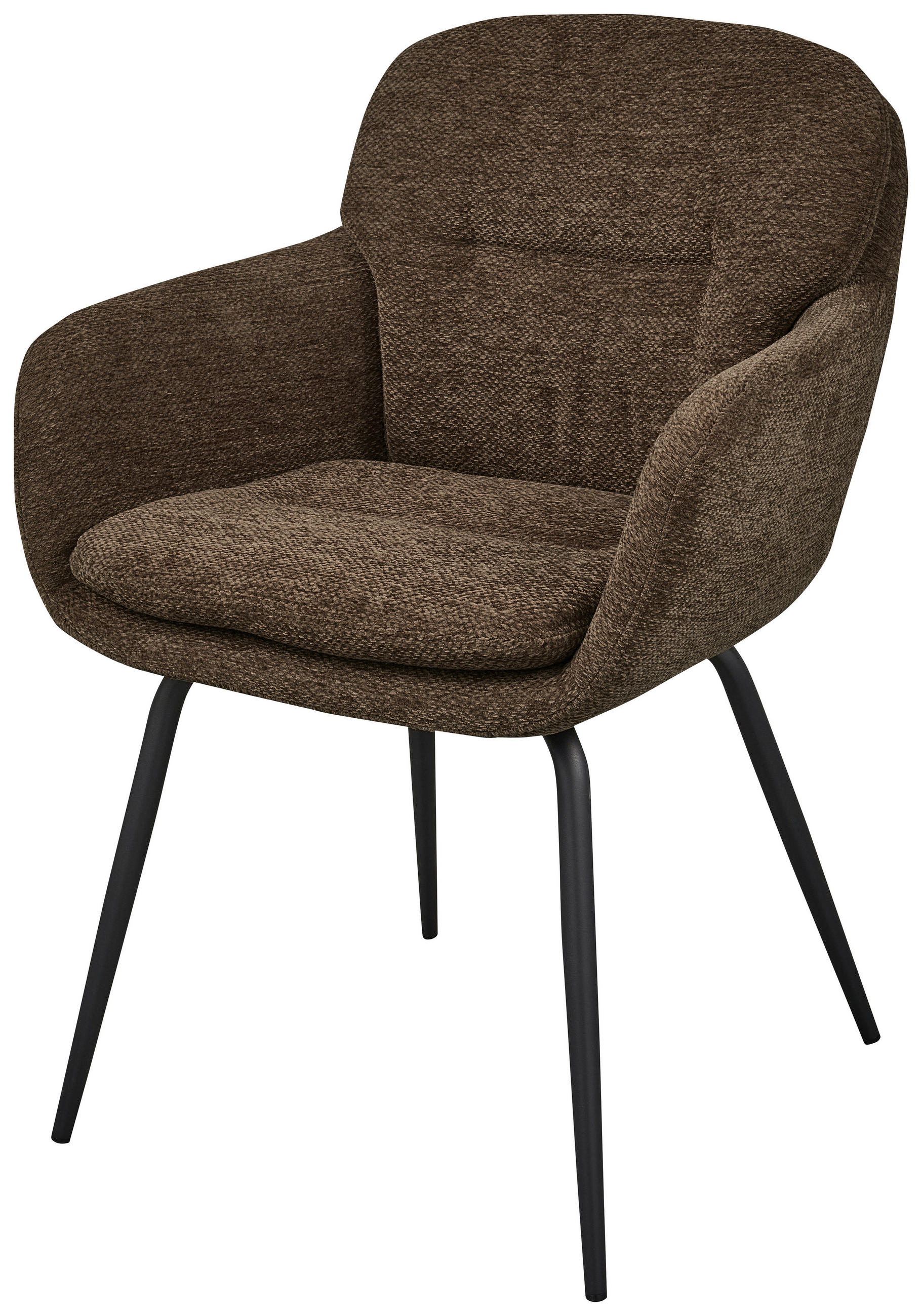 Thumbnail - Livetastic Armlehnstuhl-Set Runa, Braun, Metall, Textil, konisch, 57x82x59 cm, Esszimmer, Stühle, Esszimmerstühle, Esszi...