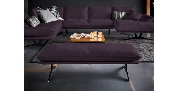 WOHNLANDSCHAFT in Echtleder Violett - Violett/Schwarz, Natur, Leder/Metall (217/359/155cm) - Dieter Knoll