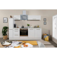KÜCHENBLOCK 240 cm   in Weiß  - Alufarben/Weiß, KONVENTIONELL, Holzwerkstoff (240cm) - Respekta