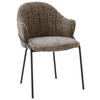 ARMLEHNSTUHL  in beflockt  - Anthrazit/Braun, Design, Textil/Metall (55/84/55cm) - Emilio Belluti