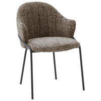 ARMLEHNSTUHL  in beflockt  - Anthrazit/Braun, Design, Textil/Metall (55/84/55cm) - Emilio Belluti