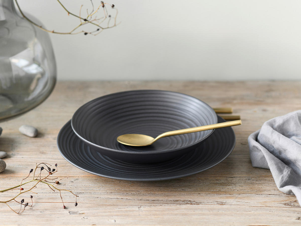 SERVIS Lava Stone 12 delar  - svart, Trend, keramik - Creatable