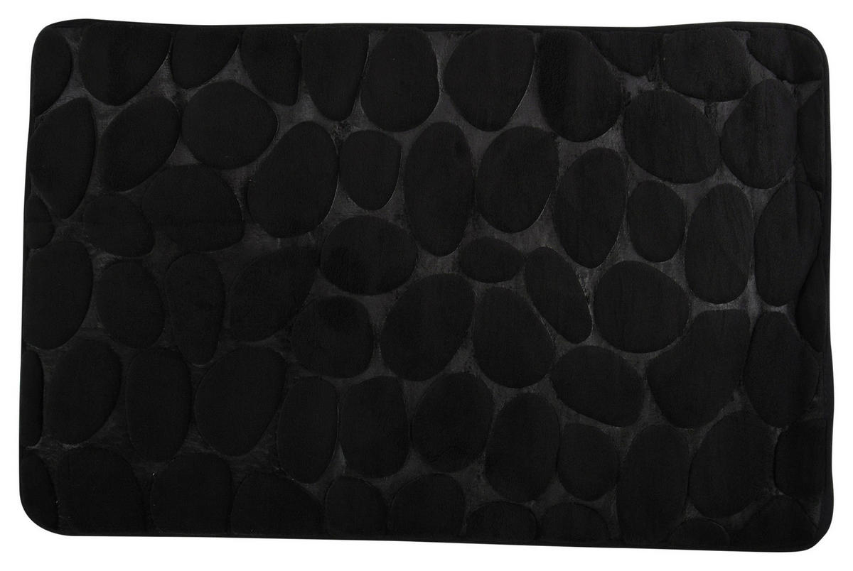 BADTEPPICH Schwarz 50/80 cm  - Schwarz, KONVENTIONELL (50/80cm) - Spirella