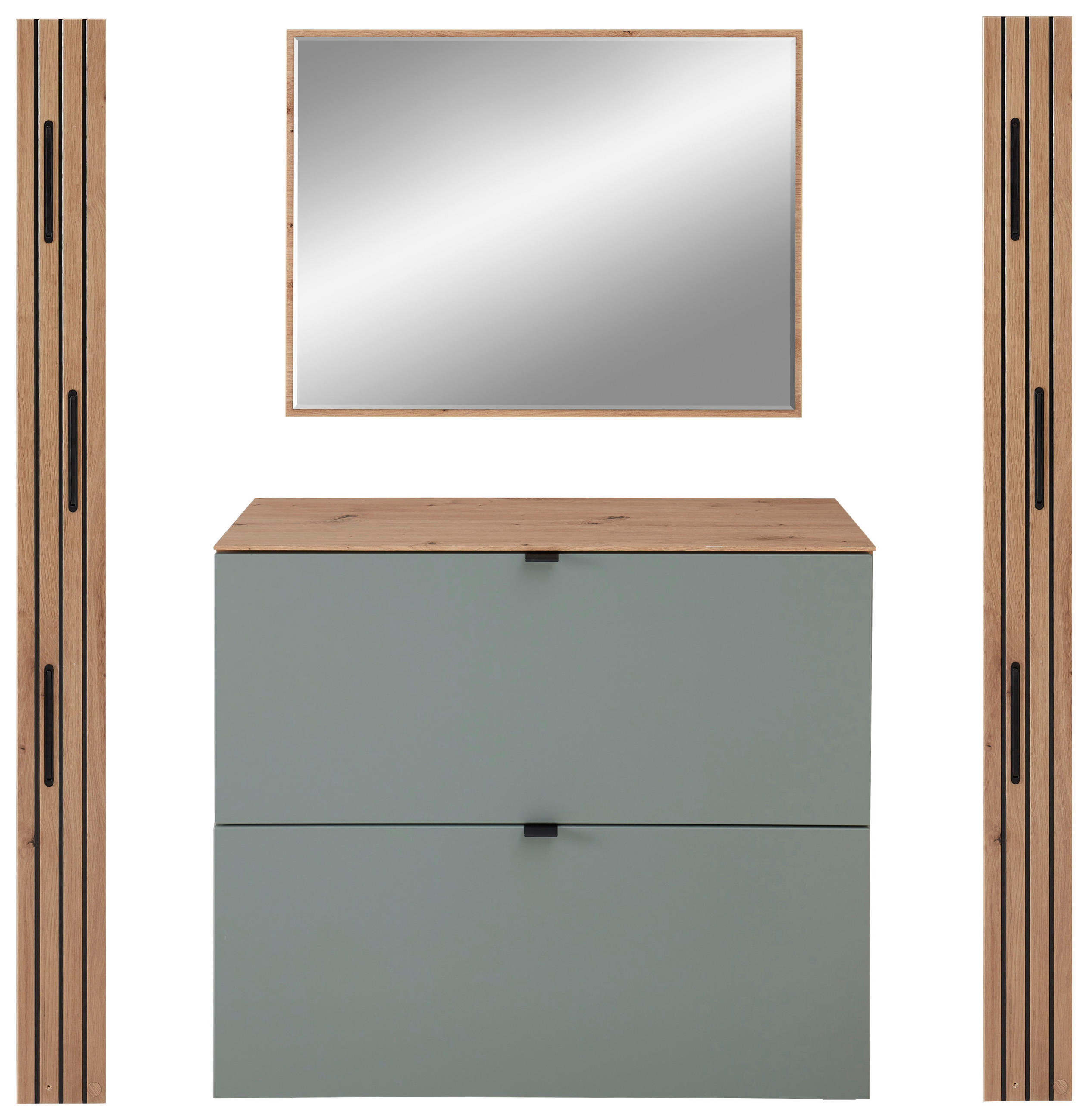 GARDEROBE 4-teilig  in 165/179/37 cm  - Salbeigrün/Eiche Artisan, Design, Holzwerkstoff (165/179/37cm) - Voleo