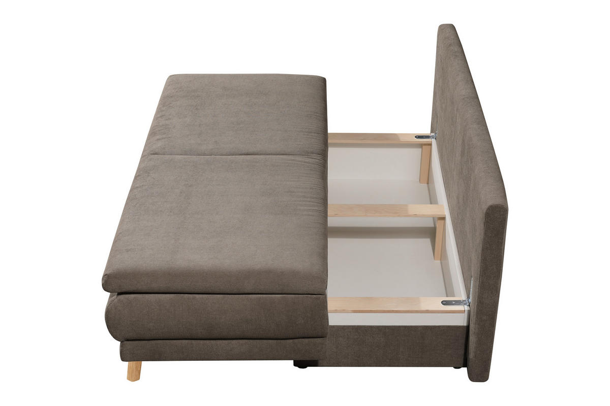 SCHLAFSOFA in Feincord Hellbraun  - Hellbraun/Eiche Artisan, Konventionell, Holz/Textil (198/89/96cm) - Niels Andersson