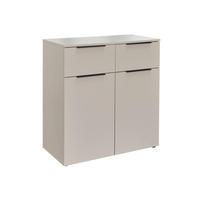 KOMMODE , 91/93/42 cm, 2 Schublade(n)  - Kaschmir/Schwarz, KONVENTIONELL, Holzwerkstoff/Kunststoff (91/93/42cm) - Xora