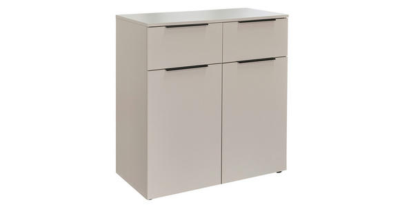 KOMMODE , 91/93/42 cm, 2 Schublade(n)  - Kaschmir/Schwarz, KONVENTIONELL, Holzwerkstoff/Kunststoff (91/93/42cm) - Xora