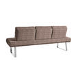 SITZBANK 224/92/78 cm  in Braun, Chromfarben  - Chromfarben/Braun, Design, Textil/Metall (224/92/78cm) - Dieter Knoll