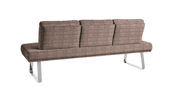 SITZBANK 224/92/78 cm in Braun, Chromfarben - Chromfarben/Braun, Design, Textil/Metall (224/92/78cm) - Dieter Knoll