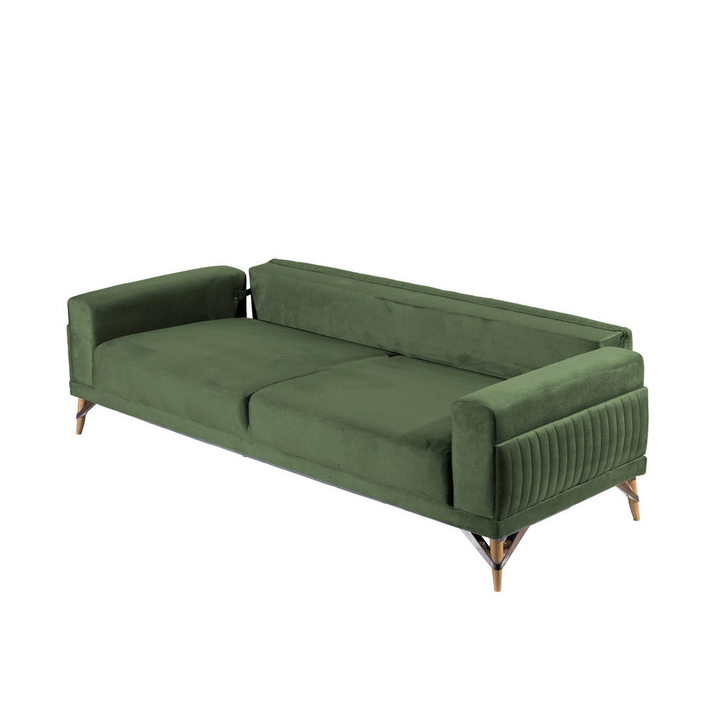 Thumbnail - Livetastic 3-Sitzer-Sofa, Olivgrün, Textil, Uni, Füllung: Faserbällchen, Polyurethan (PUR),Faserbällchen, Polyurethan (P...