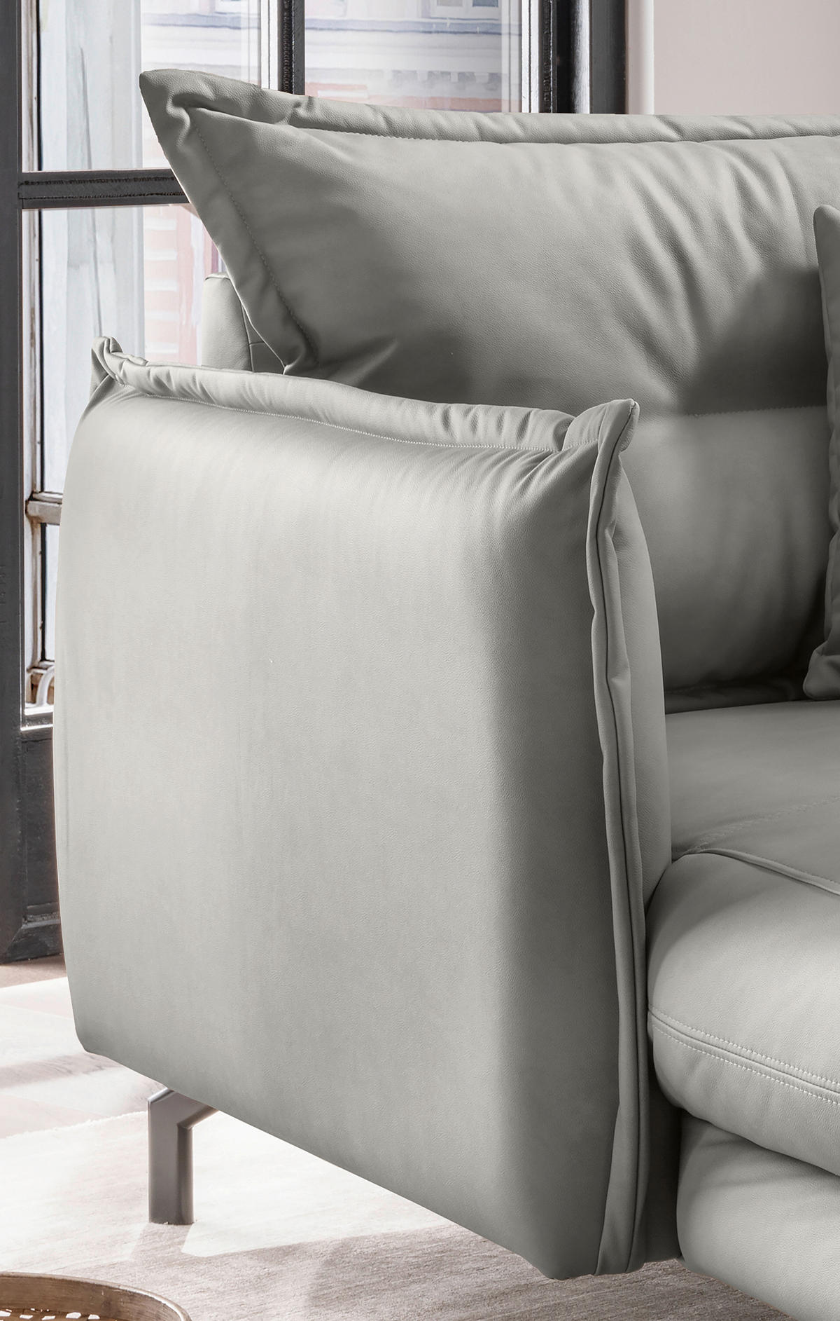 XXL-SESSEL - Schwarz/Grau, MODERN, Textil/Metall (111/101/167cm) - Livetastic