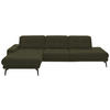 ECKSOFA in Flachgewebe Dunkelgrün  - Dunkelgrün/Schwarz, Design, Textil/Metall (190/309cm) - Beldomo Style