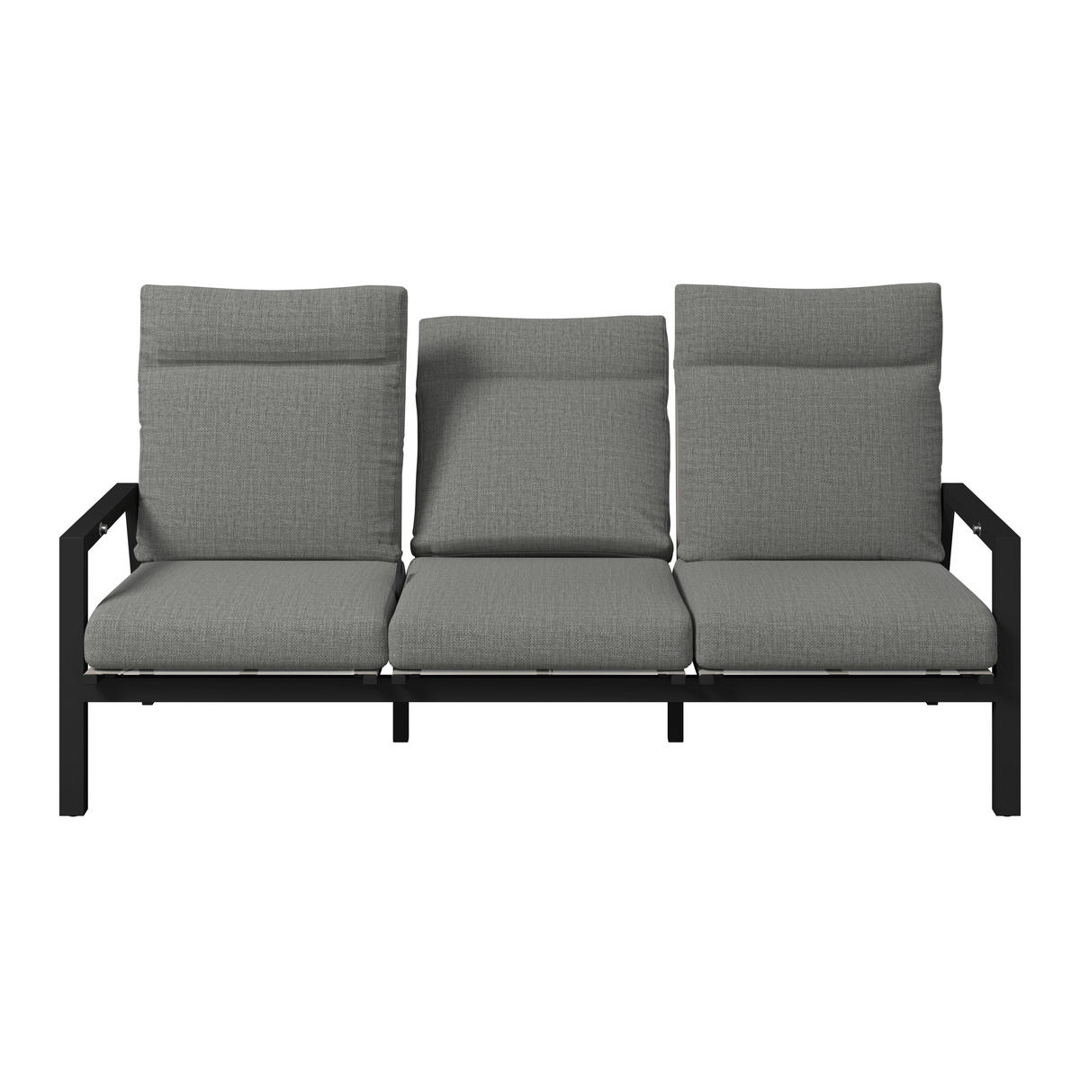 3-SITZER-BANK 196/97/87 cm  in Anthrazit, Grau  - Anthrazit/Grau, Design, Textil/Metall (196/97/87cm) - Amatio