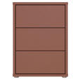 NACHTSCHRANK 50/69/42 cm  - Silberfarben/Terracotta, Trend, Holzwerkstoff/Kunststoff (50/69/42cm) - Carryhome