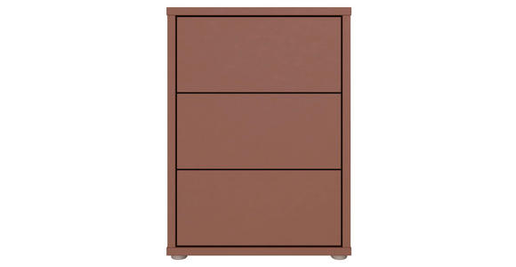 NACHTSCHRANK 50/69/42 cm  - Silberfarben/Terracotta, Trend, Holzwerkstoff/Kunststoff (50/69/42cm) - Carryhome