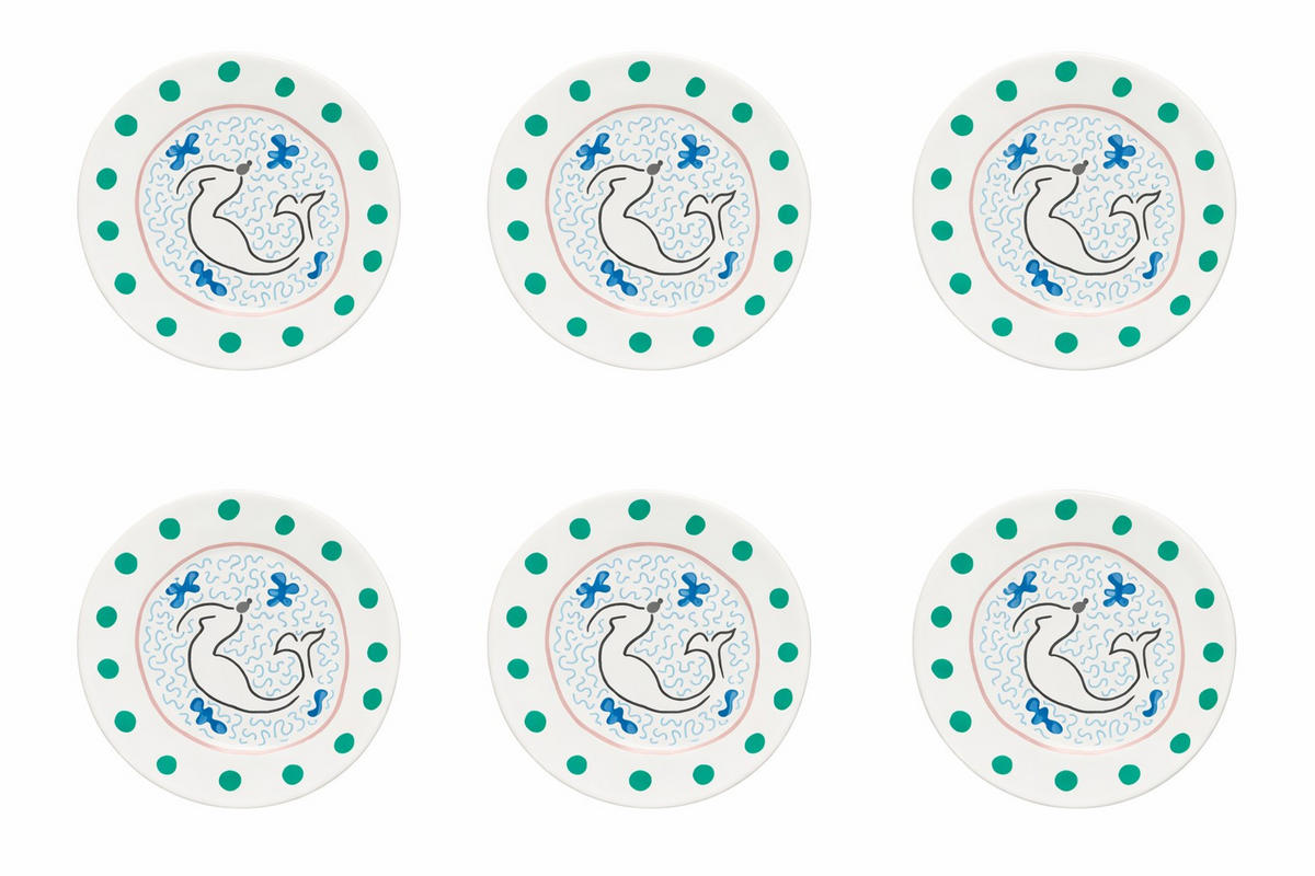 DESSERTTELLERSET Multicolor 6-teilig 22 cm SUMMER BLISS  - Multicolor, Basics, Keramik (22cm) - Costa Nova