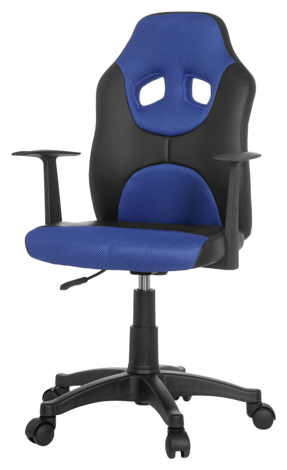 OTOČNÁ ŽIDLE PRO MLÁDEŽ, modrá, černá - modrá/černá, Basics, plast (54/90-100/48cm) - MID.YOU