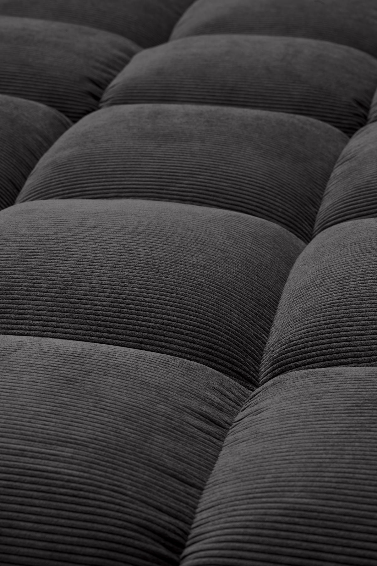 ECKSOFA Ottomane links, Eckteil  Mokka Feincord  - Schwarz/Mokka, Design, Holz/Textil (215/288cm) - Pure Home Lifestyle