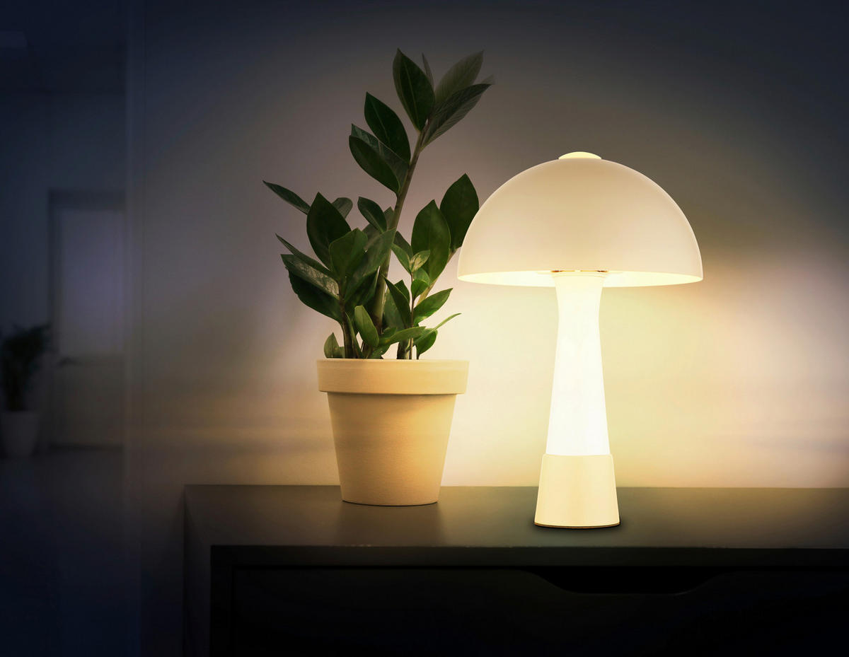 TISCHLEUCHTE Merlin 25/36,5 cm   - Sandfarben/Schwarz, Design, Kunststoff/Metall (25/36,5cm) - Globo