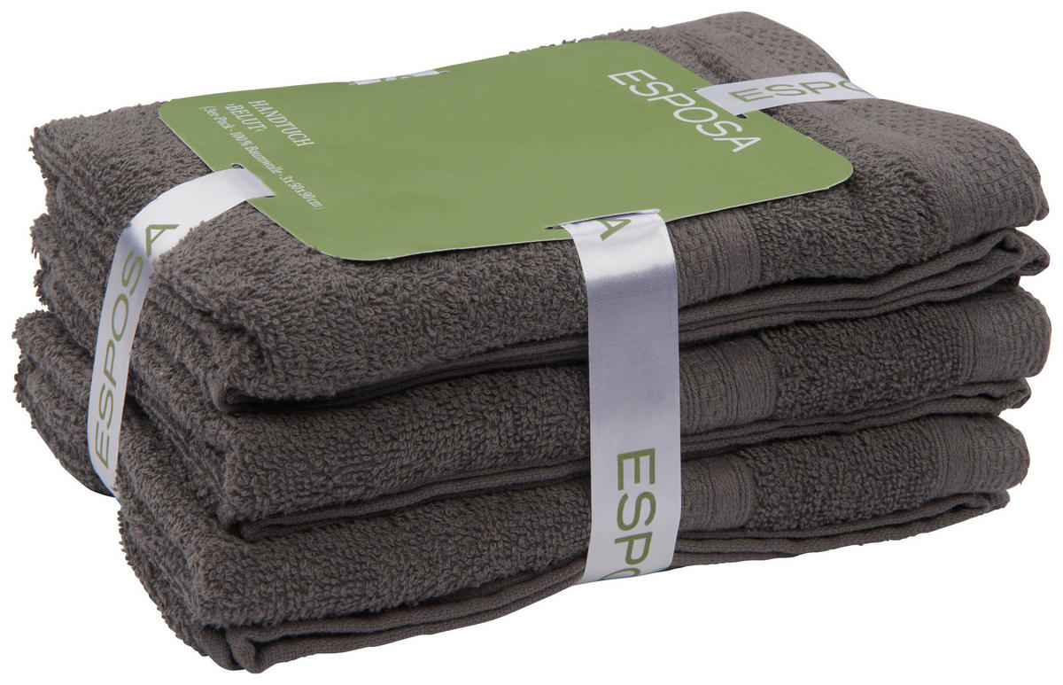 SADA RUČNÍKŮ, 50/90 cm, antracitová - antracitová, Konvenční, textil (50/90cm) - Esposa