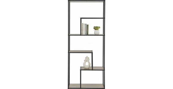 REGAL Naturfarben, Schwarz  - Schwarz/Naturfarben, Basics, Holzwerkstoff/Metall (70/170/33cm) - Xora