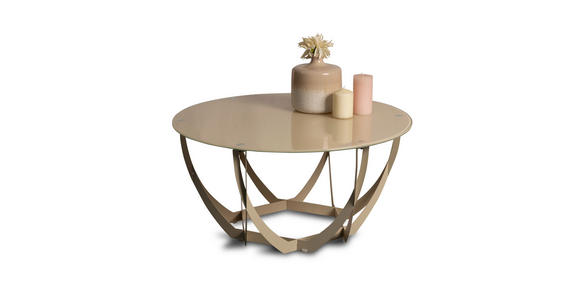 COUCHTISCH in Metall, Glas 80/80/40 cm  - Creme, Basics, Glas/Metall (80/80/40cm) - Xora