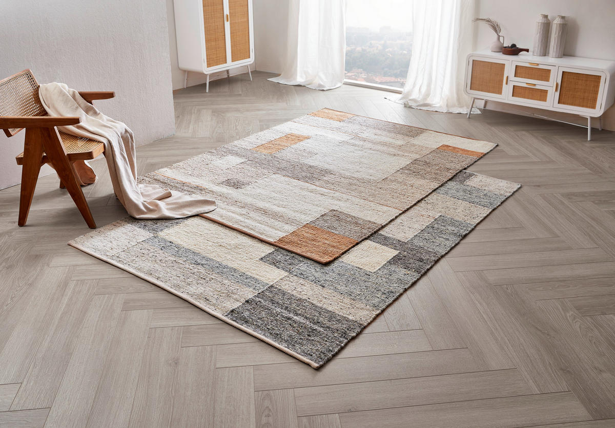 HANDWEBTEPPICH 170/230 cm Freising Design  - Weiss/Beige, Konventionell, Textil (170/230cm) - Linea Natura