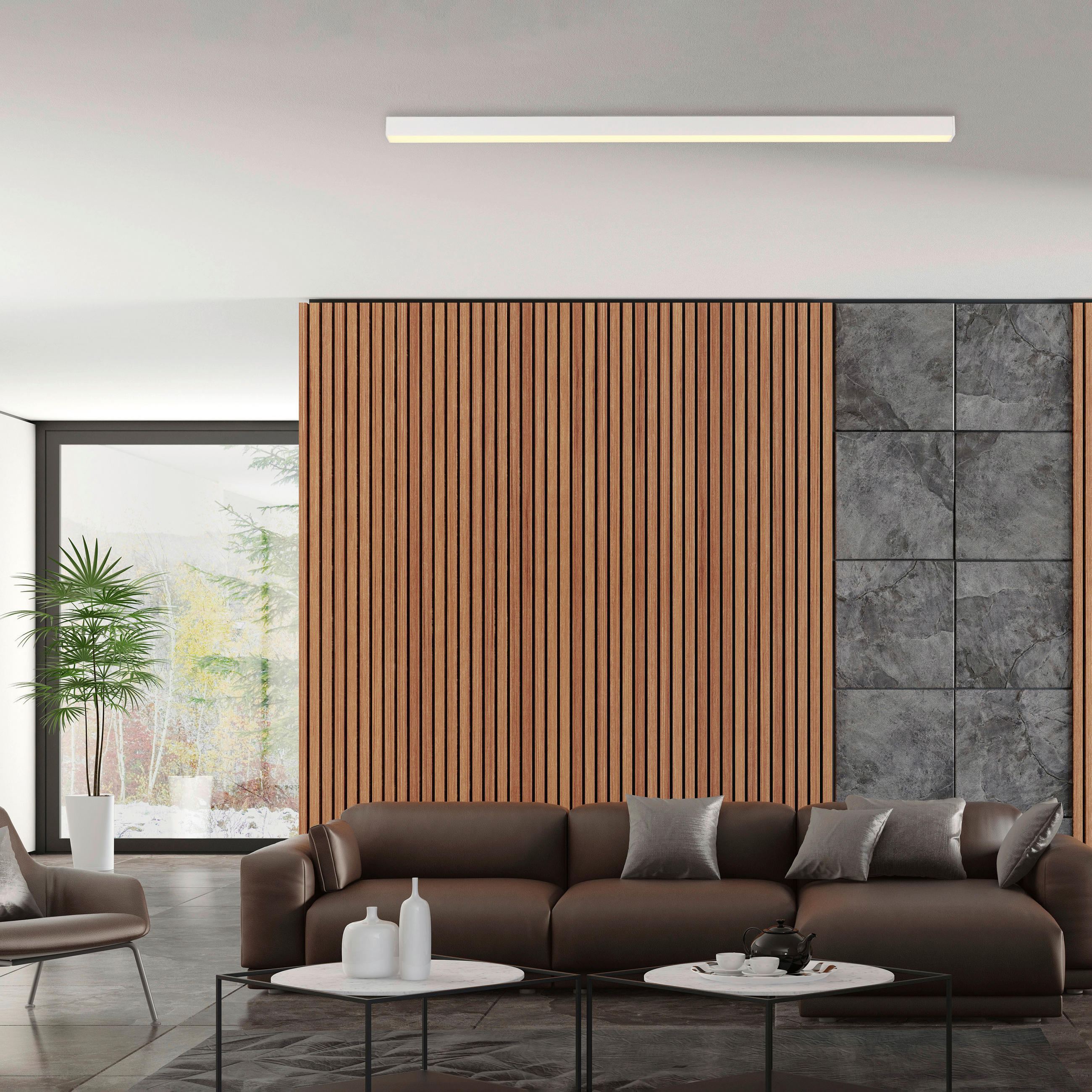 LED-DECKENLEUCHTE 110/3.8/3.9 cm   - Weiß, Design, Kunststoff/Metall (110/3.8/3.9cm) - Neuhaus PURE