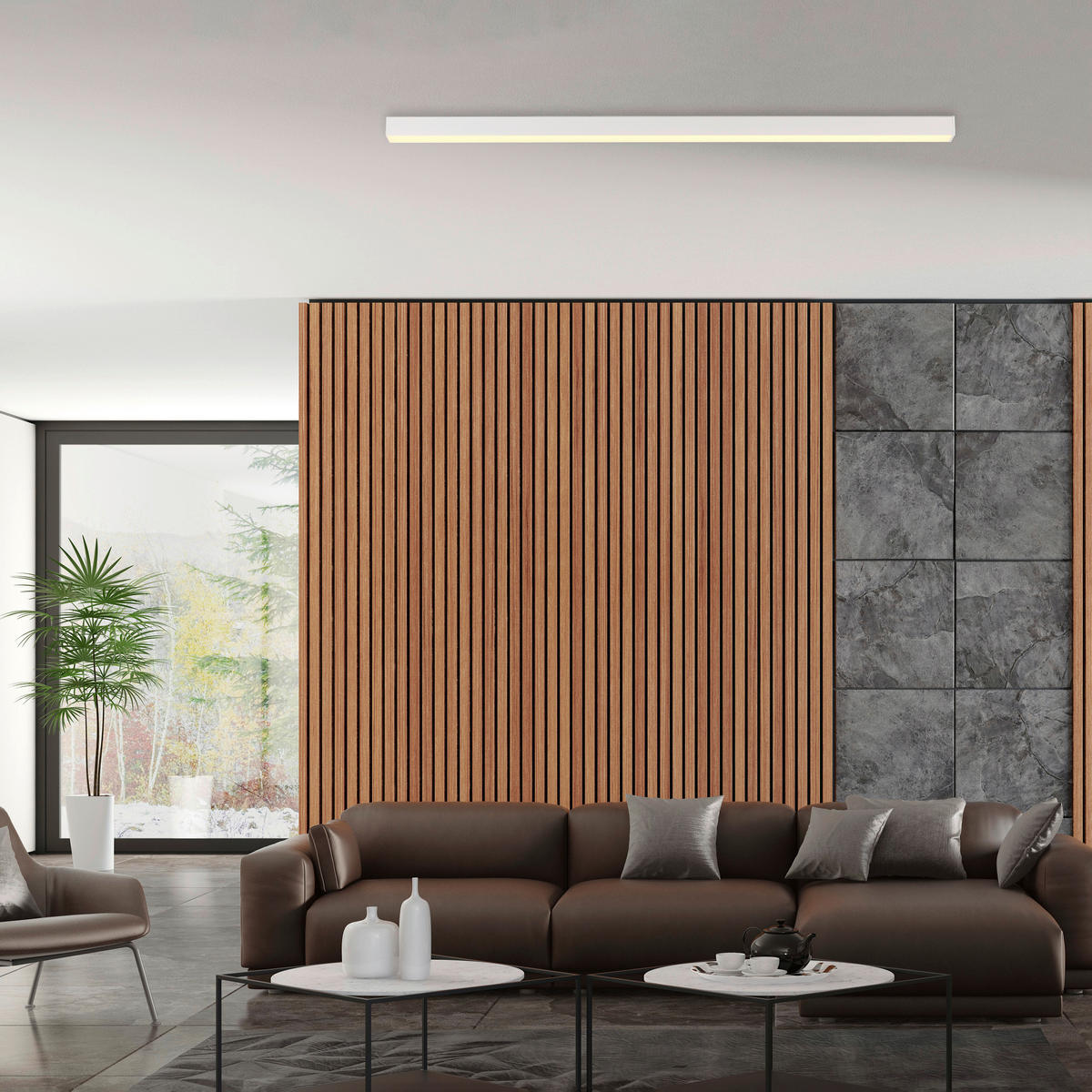 LED-DECKENLEUCHTE 110/3.8/3.9 cm   - Weiß, Design, Kunststoff/Metall (110/3.8/3.9cm) - Neuhaus PURE