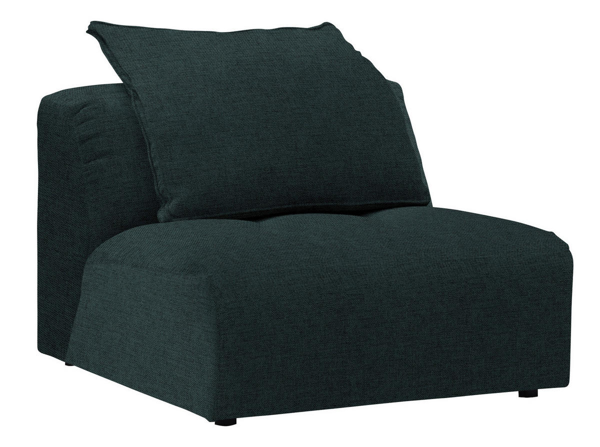 SESSEL in Flachgewebe Petrol  - Petrol/Schwarz, Modern, Kunststoff/Textil (98/77/108cm) - Stylife