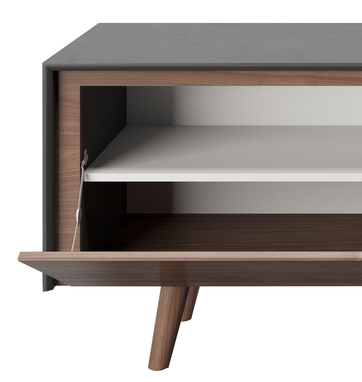 LOWBOARD PLAYBOY  in 150/58,6/42 cm  - Walnussfarben, KONVENTIONELL, Glas/Holz (150/58,6/42cm) - Playboy