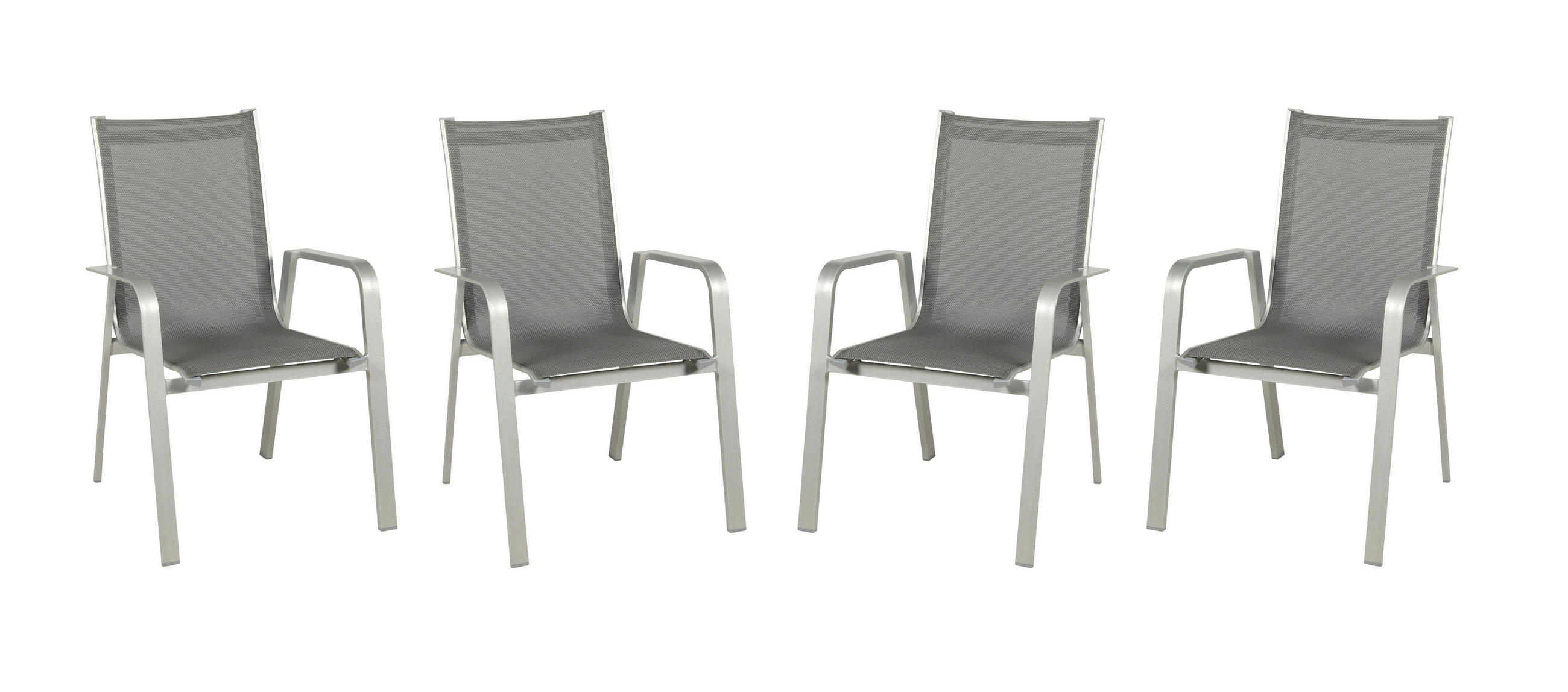 STAPELSESSEL Aluminium Graphitfarben, Platinfarben  - Platinfarben/Graphitfarben, Basics, Textil/Metall (69/97/62cm) - Acamp