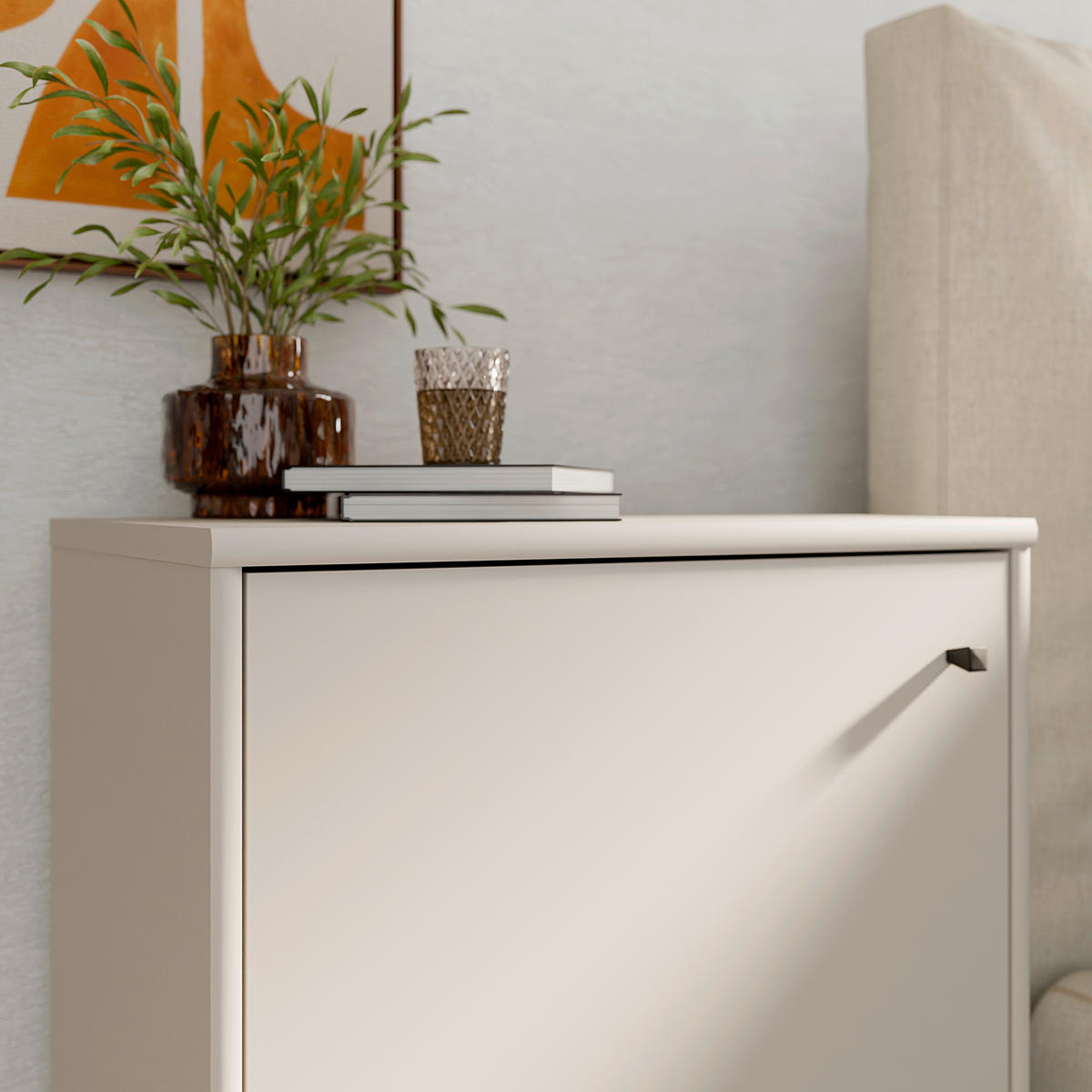 KOMMODE , 54/66,3/34,8 cm,  - Sandfarben/Schwarz, Design, Holzwerkstoff/Kunststoff (54/66,3/34,8cm)
