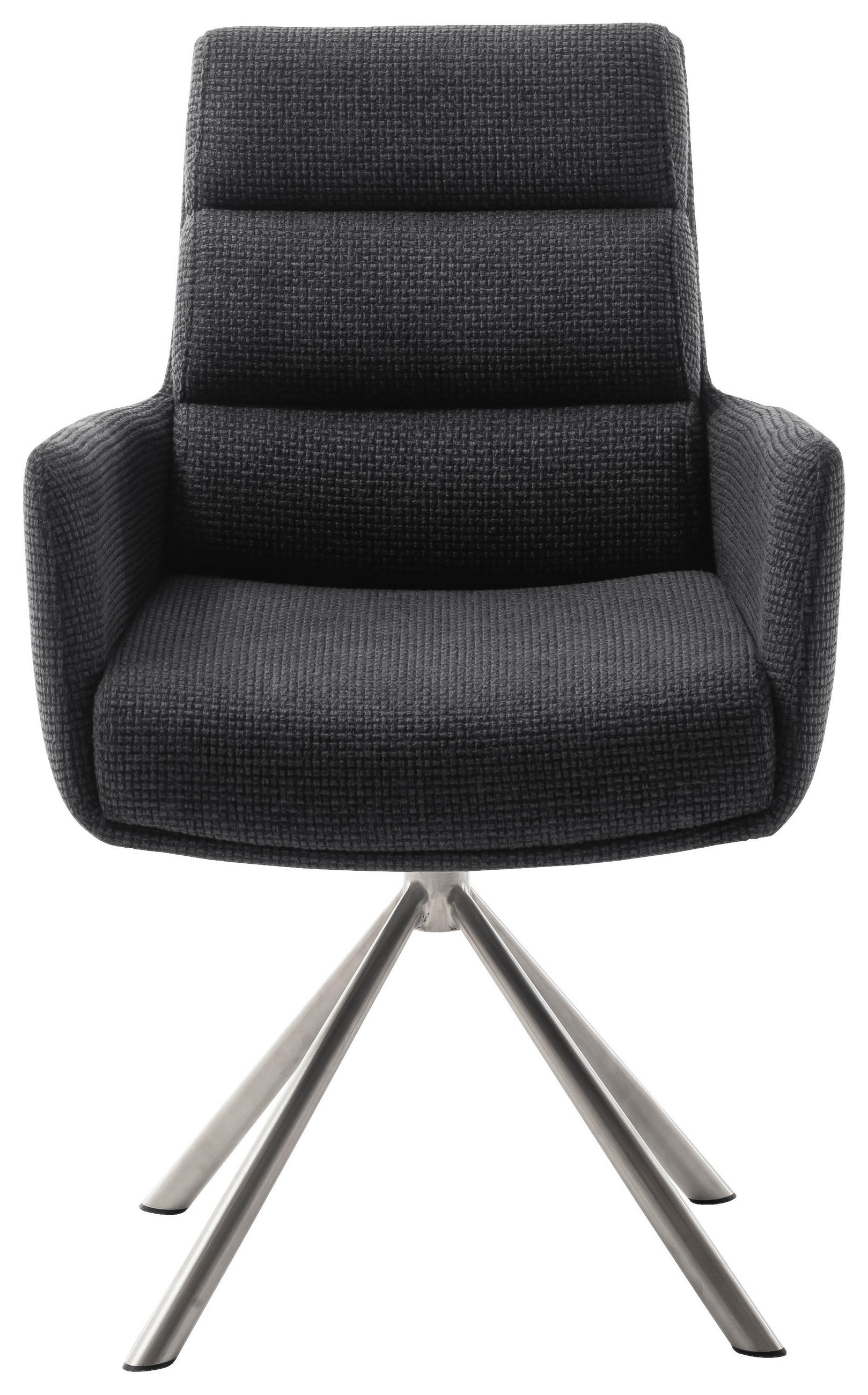 ARMLEHNSTUHL  in Edelstahl Webstoff  - Edelstahlfarben/Anthrazit, Design, Textil/Metall (61/90/64cm) - Dieter Knoll