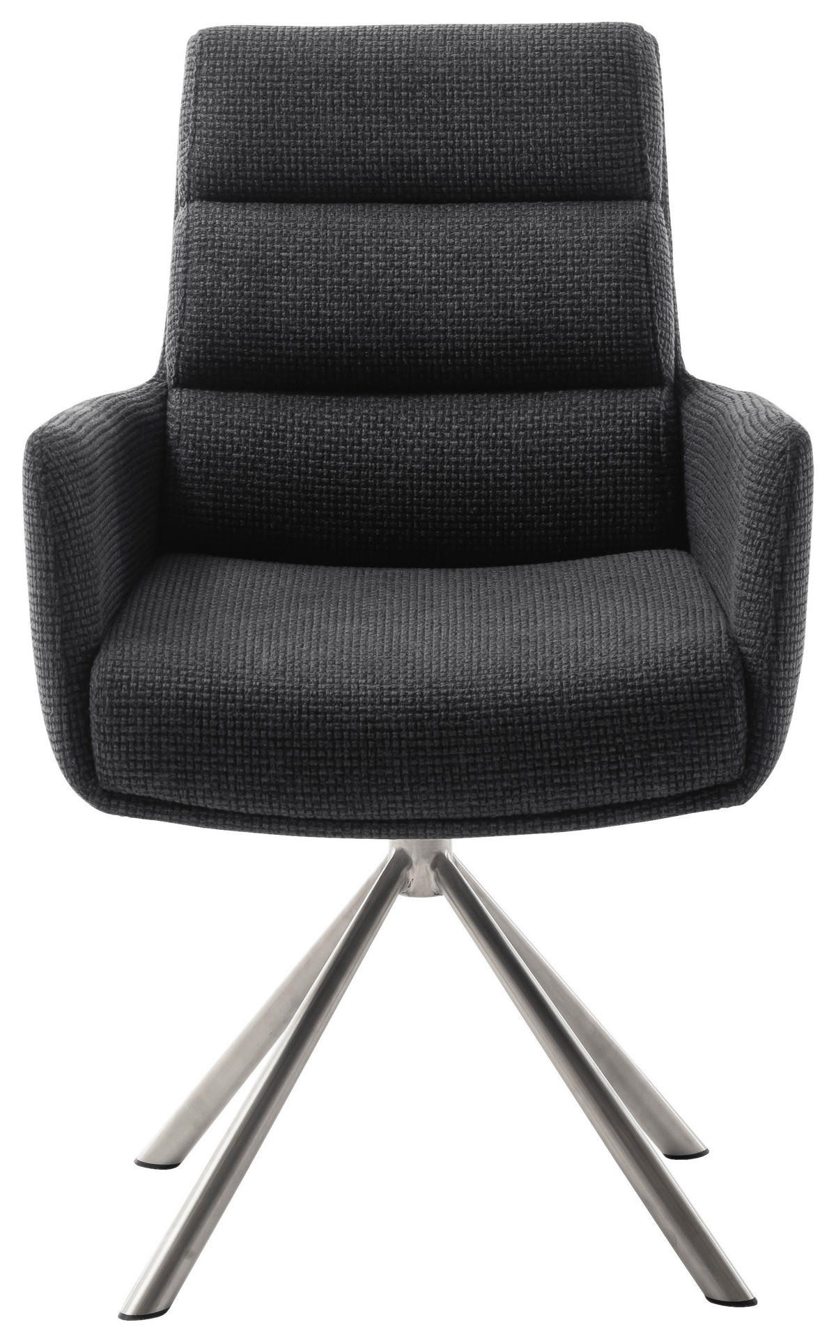 ARMLEHNSTUHL  in Edelstahl Webstoff  - Edelstahlfarben/Anthrazit, Design, Textil/Metall (61/90/64cm) - Dieter Knoll